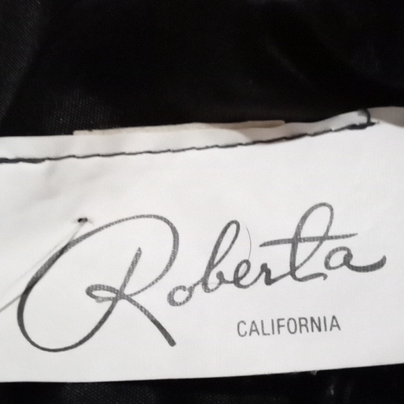 Roberta of California vintage velvet + satin ruffled " open back "evening Dress - Picture 14 of 14